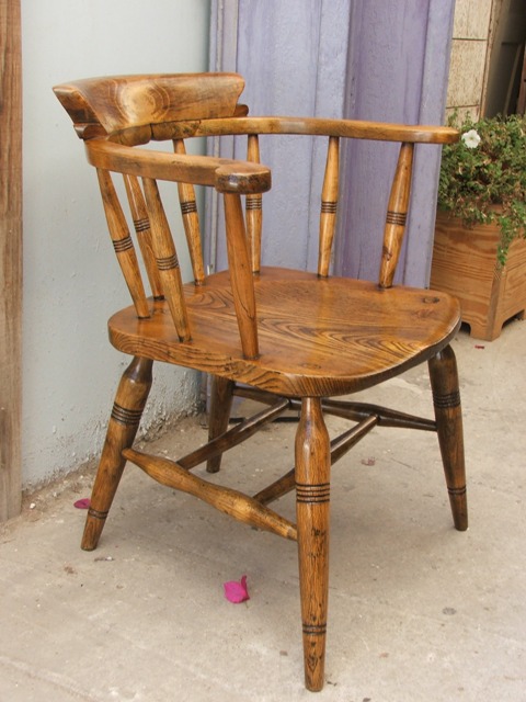 כיסא מעץ מלא, גרמני, עתיק מ- 1980